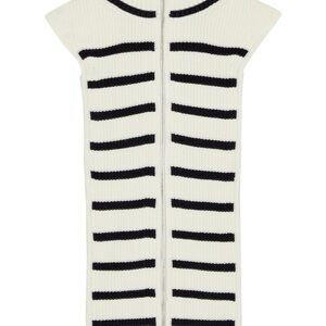 Veronica Beard Black and White Striped Knit Dress
